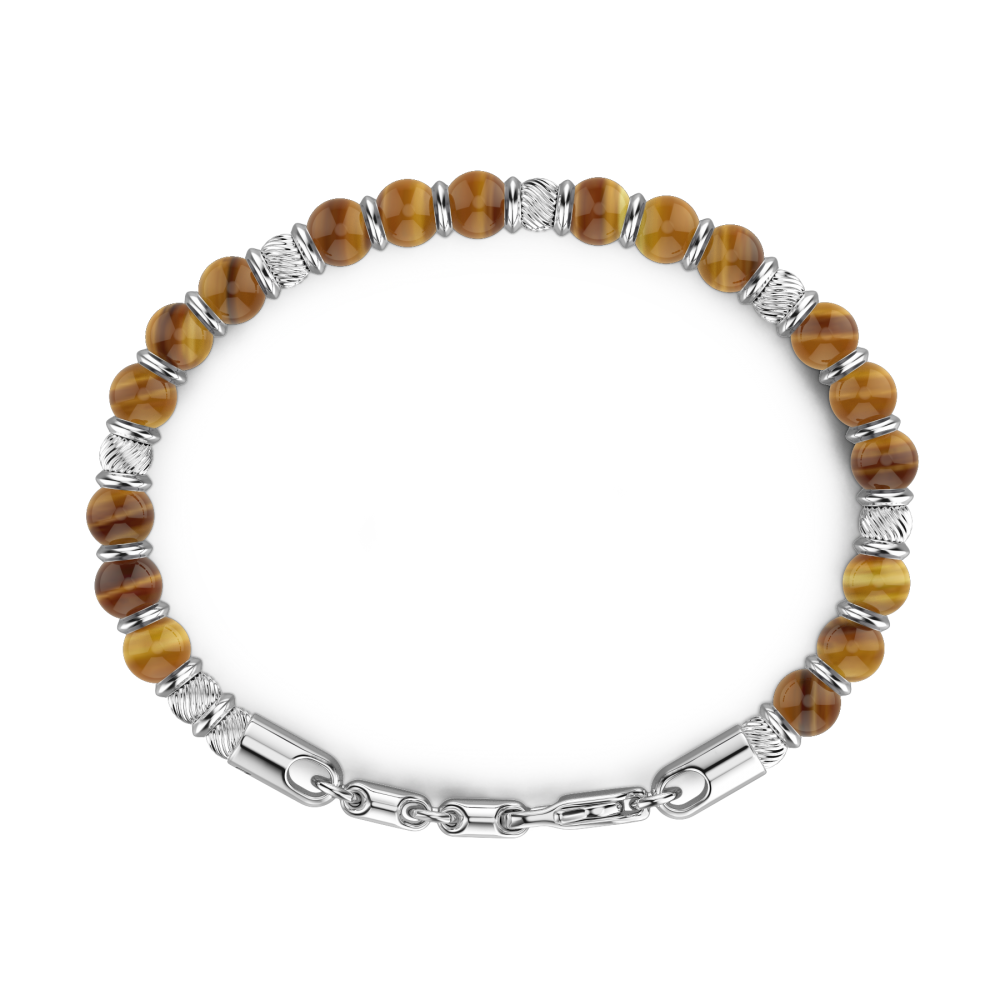 Bracciale Argento e Occhio di Tigre