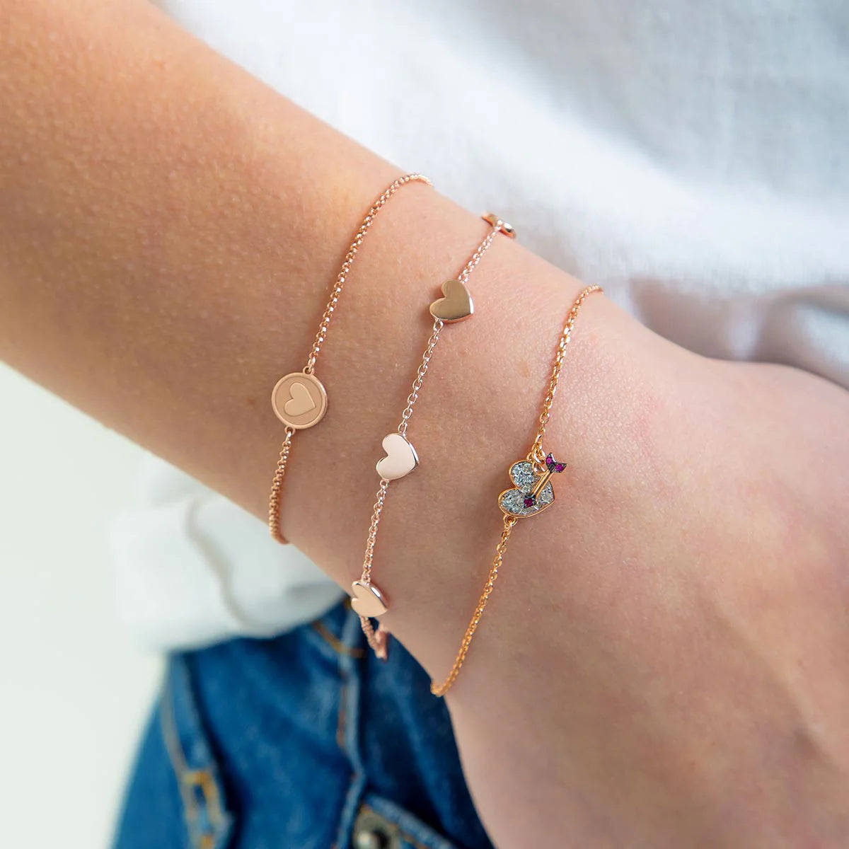 Bracciale Rue Des Mille Catenella 5 Cuori