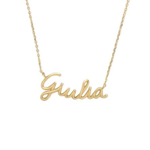 Collana con Nome in Oro Giallo - Personalizzabile