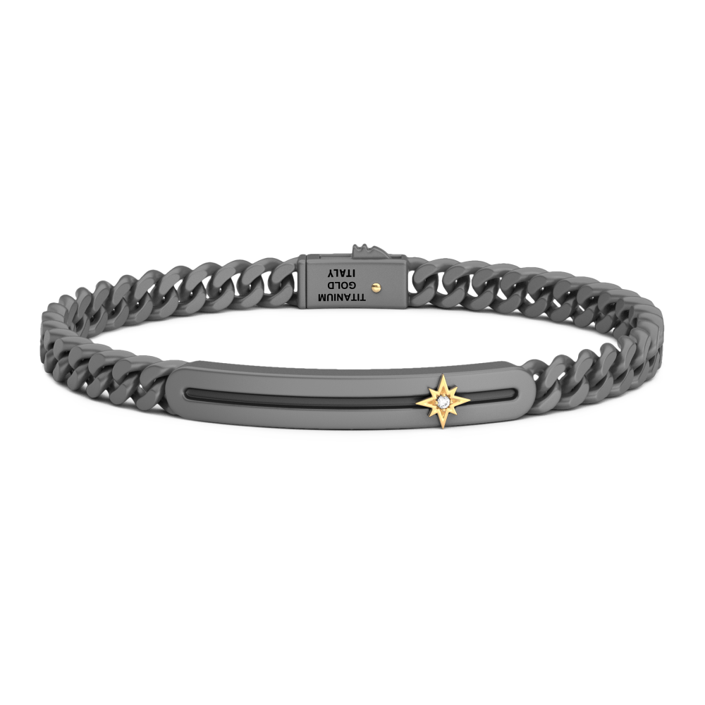 Bracciale Zancan in Titanio, Oro Giallo e Diamante