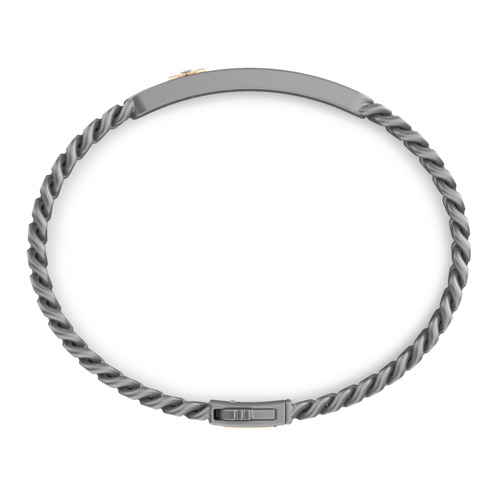Bracciale Zancan in Titanio, Oro Giallo e Diamante