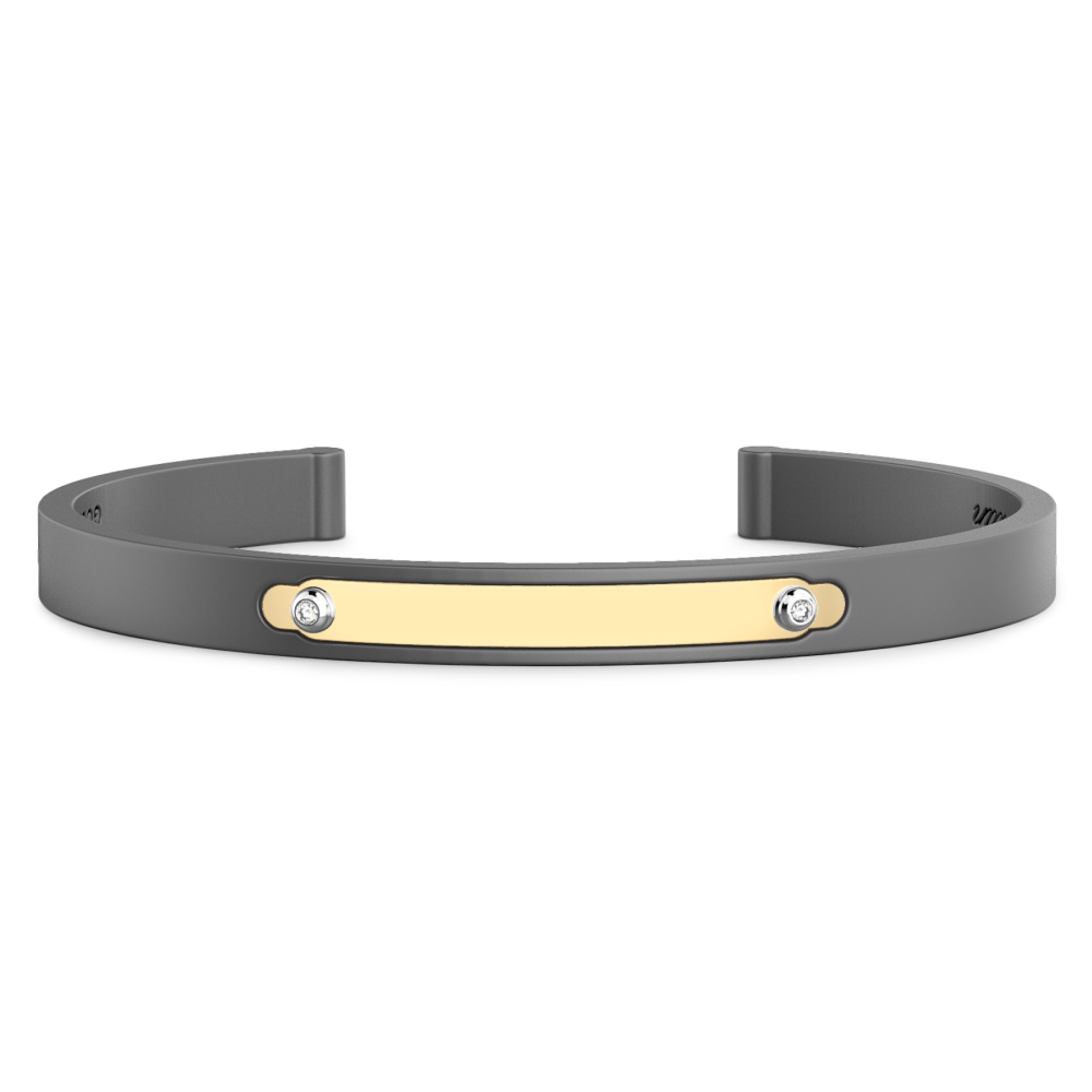 Bracciale Rigido Zancan in Titanio e Oro Giallo