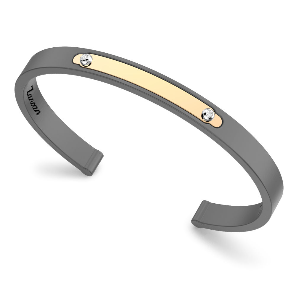 Bracciale Rigido Zancan in Titanio e Oro Giallo