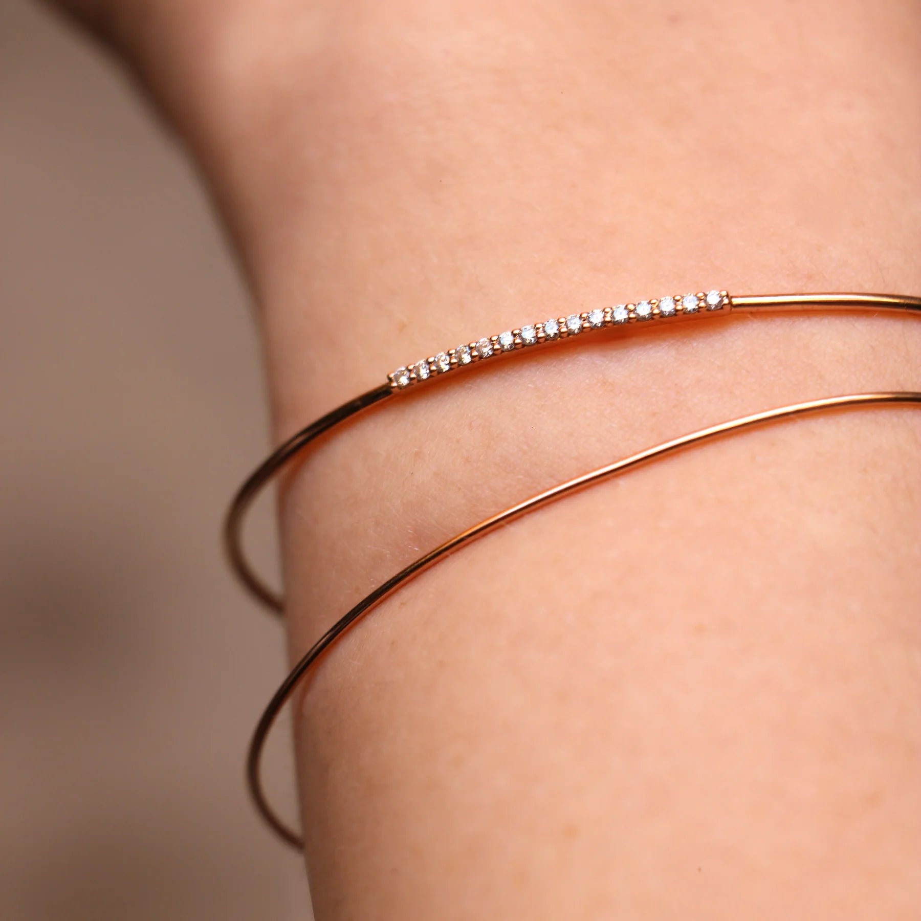 Bracciale Filodamore con 13 Diamanti in Oro Giallo 9kt