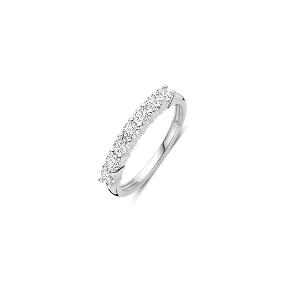 Anello Argento Veretta con 7 Zirconi