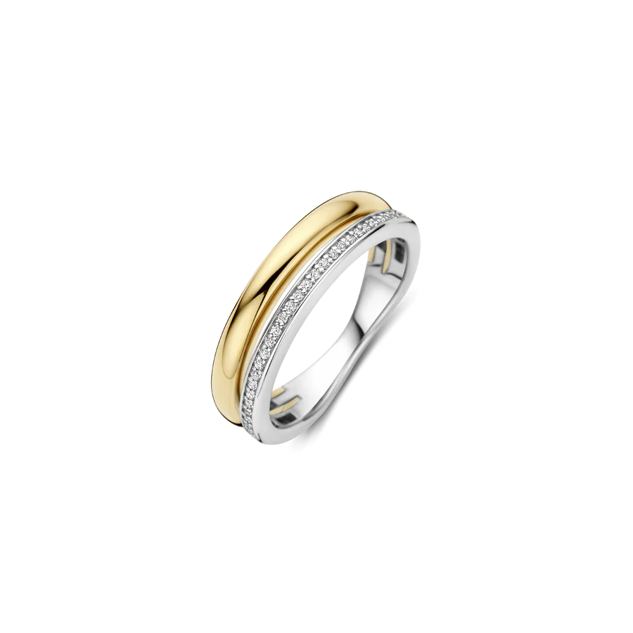 Anello Doppio in Argento e Zirconi