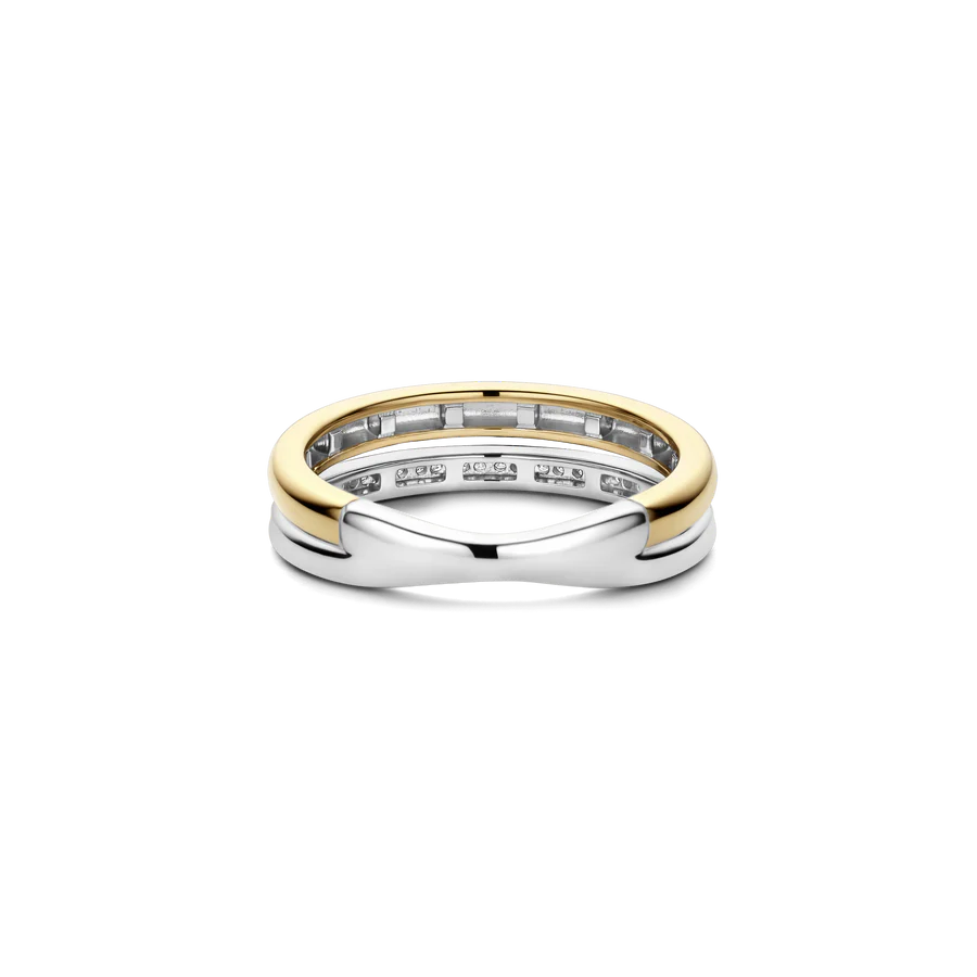 Anello Doppio in Argento e Zirconi