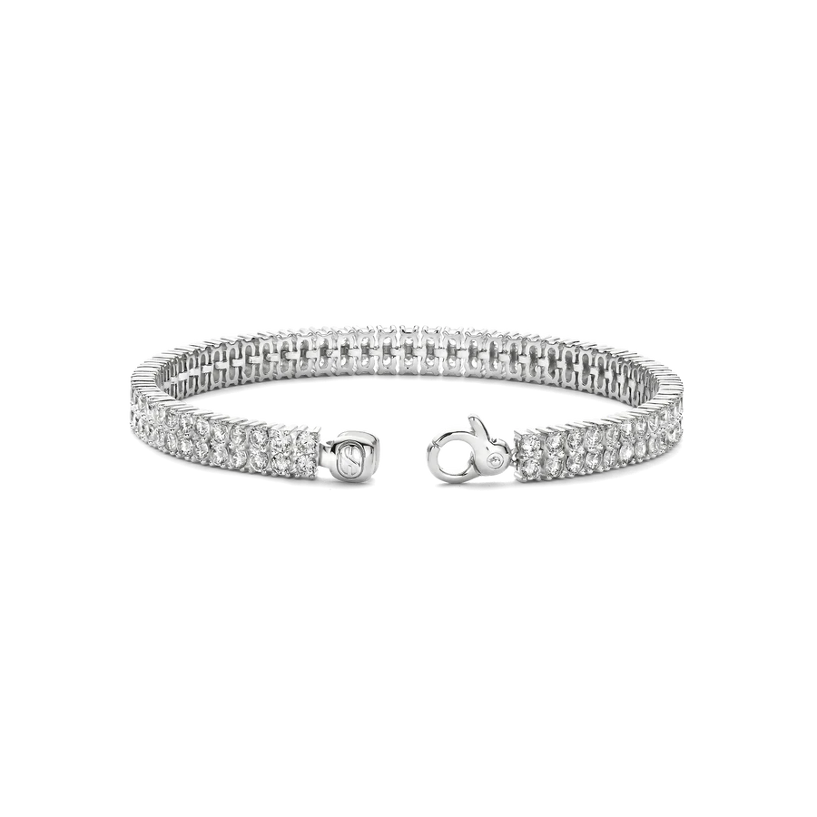 Bracciale Tennis in Argento e Doppia fila di Zirconi