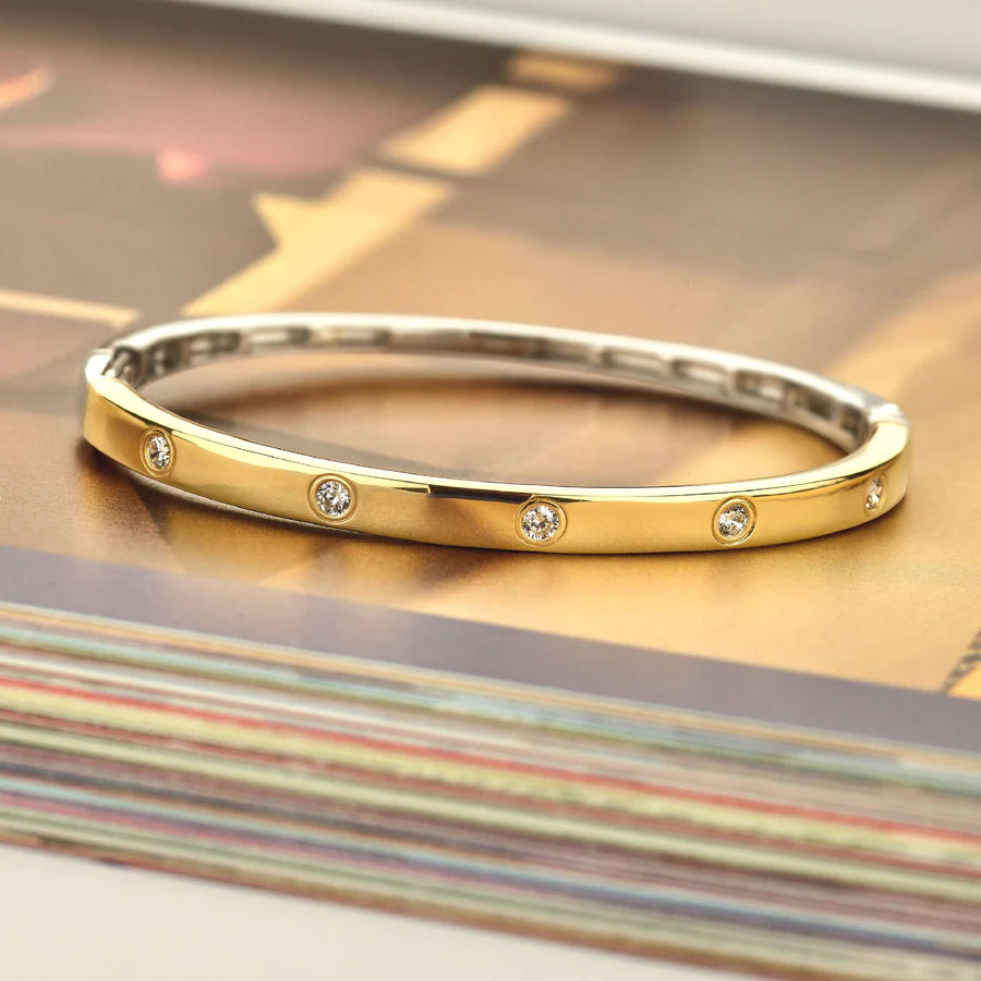 Bracciale Schiava in Argento Dorato e Zirconi