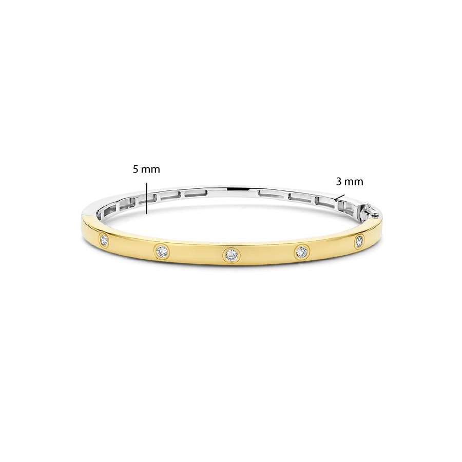 Bracciale Schiava in Argento Dorato e Zirconi