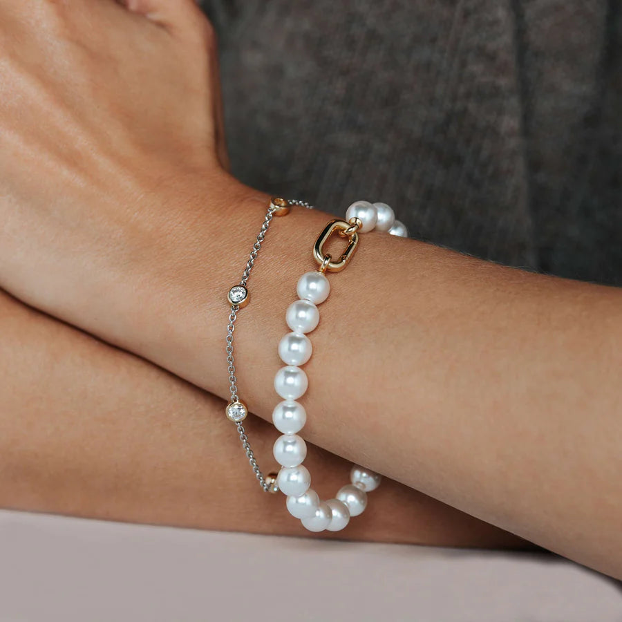 Bracciale con punti luce in Argento e Zirconi