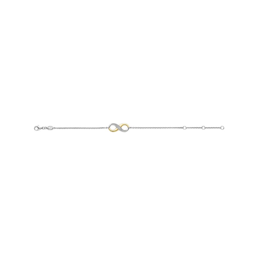Bracciale Infinito Bicolore in Argento e Zirconi