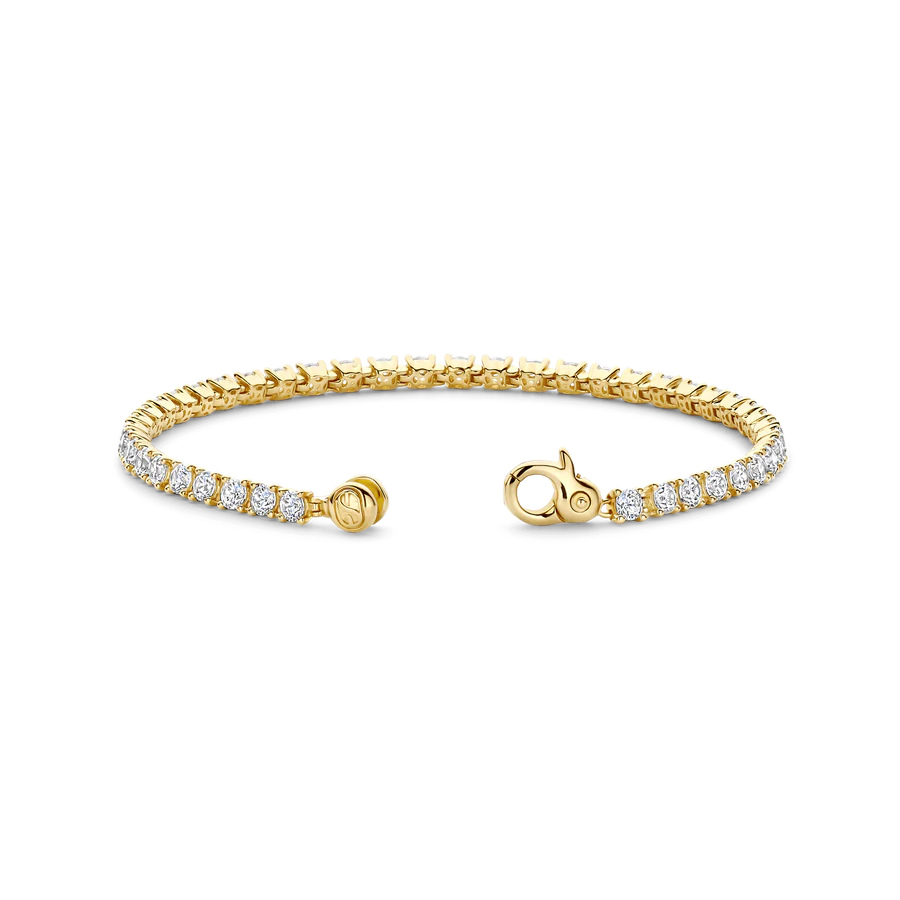 Bracciale Tennis 2,5mm in Argento Dorato e Zirconi