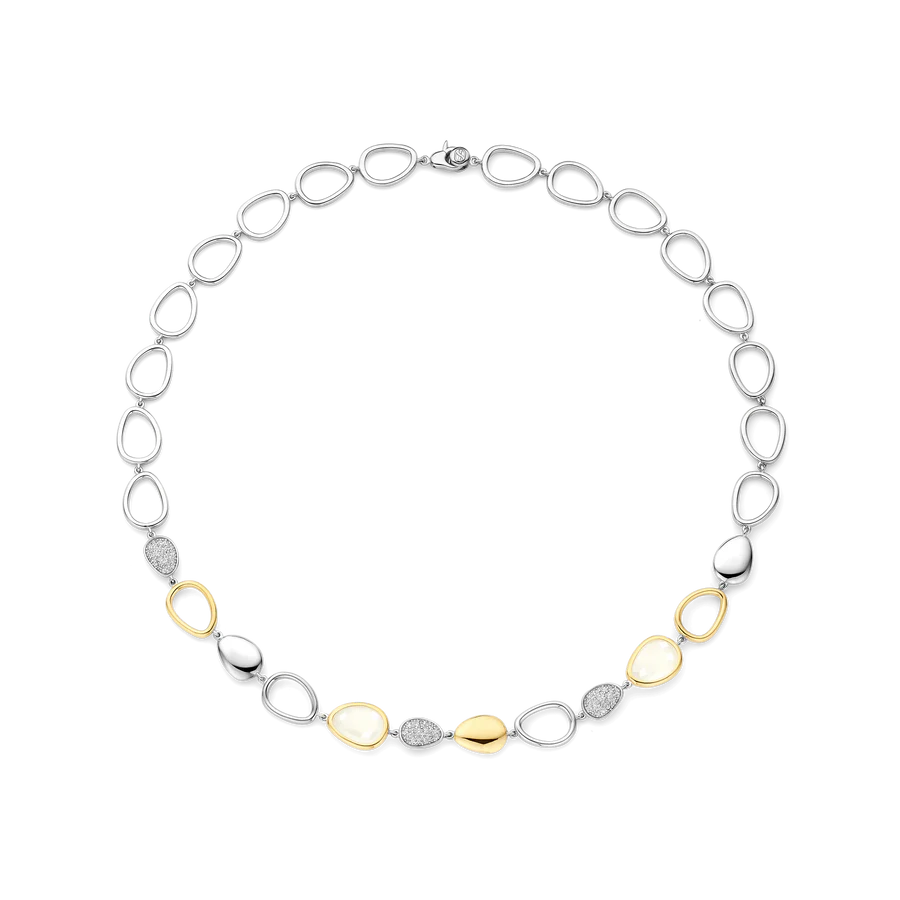 Collana Catena in Argento, Pietre e Zirconi