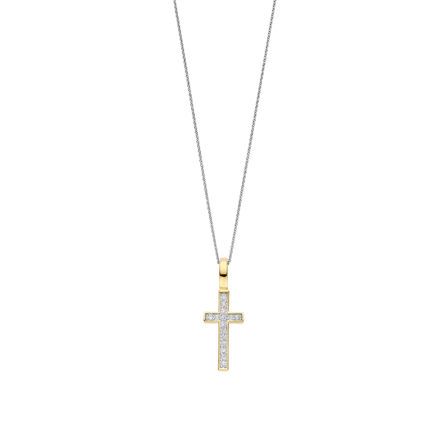 Collana con Croce in Argento e Zirconi