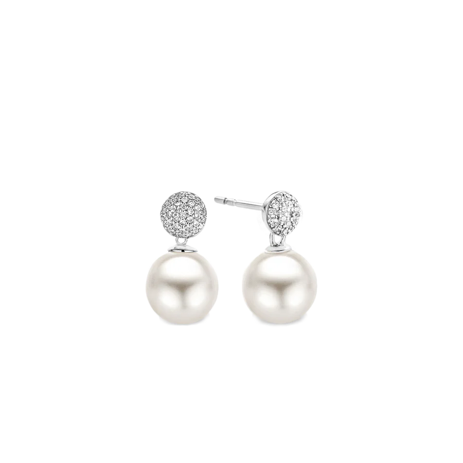 Orecchini con Perle in Argento e Zirconi