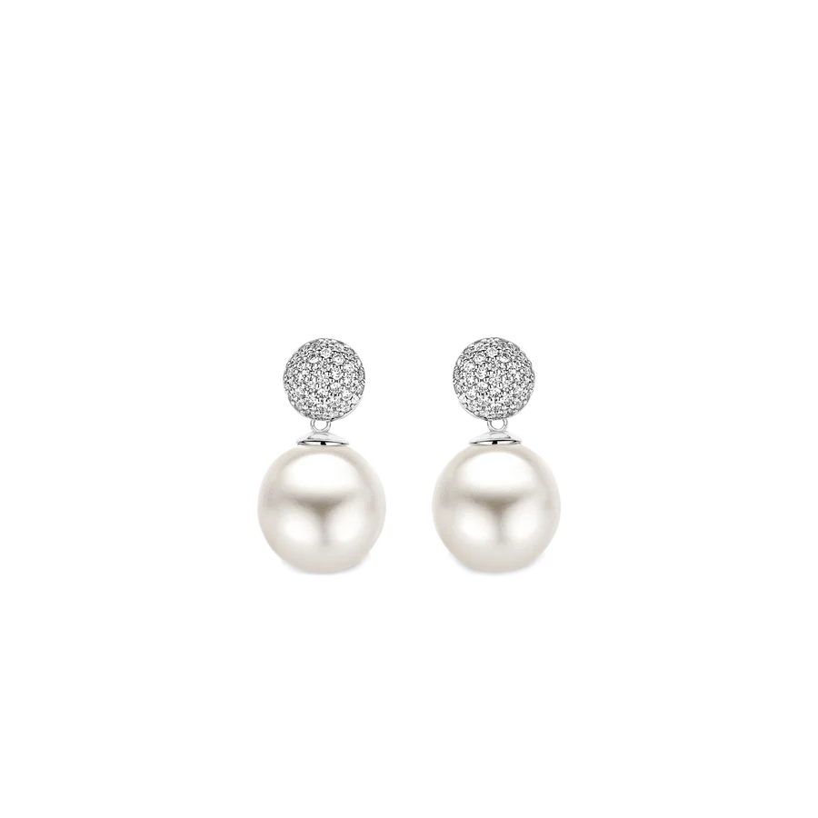 Orecchini con Perle in Argento e Zirconi