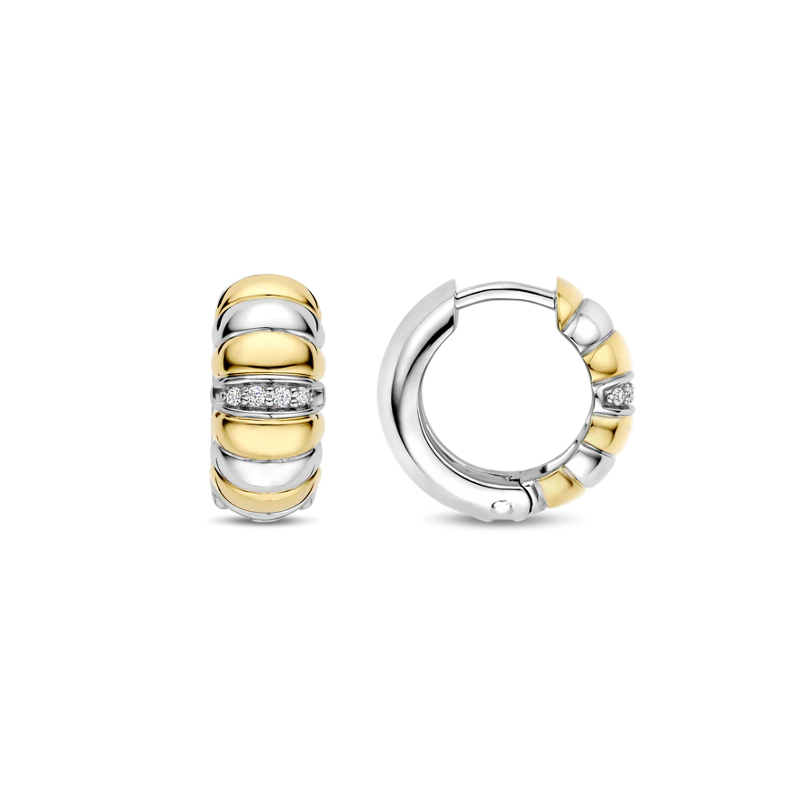 Orecchini Bombati in Argento e Zirconi