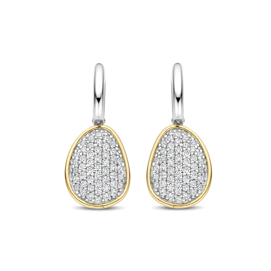 Orecchini con Pendente Goccia in Argento e Zirconi