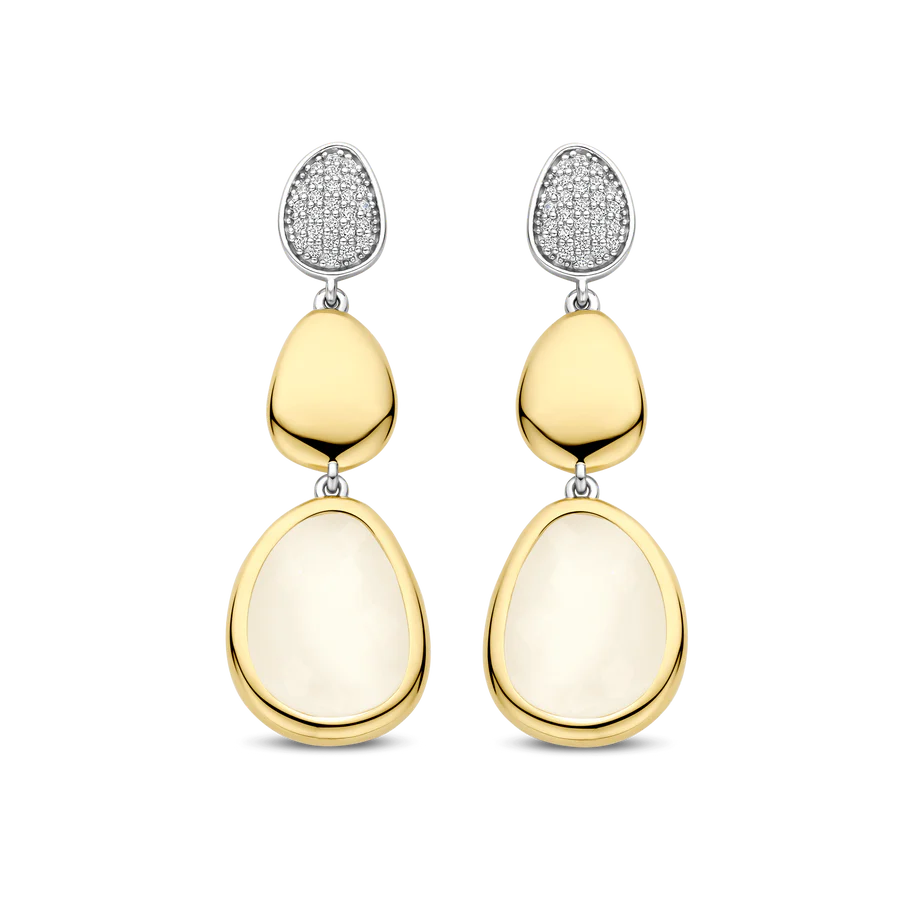 Orecchini Pendenti in Argento, Pietre e Zirconi