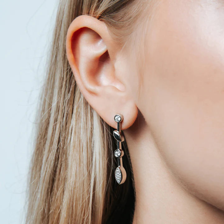 Orecchini Pendenti in Argento e Zirconi
