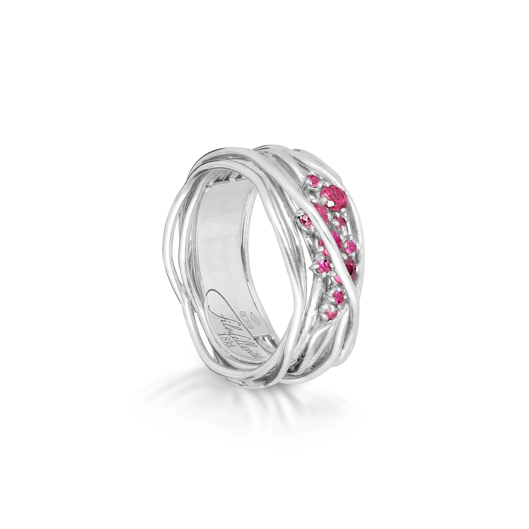 Filodellavita TEN 10 Fili in Oro Bianco o Rosa 18kt e Rubini