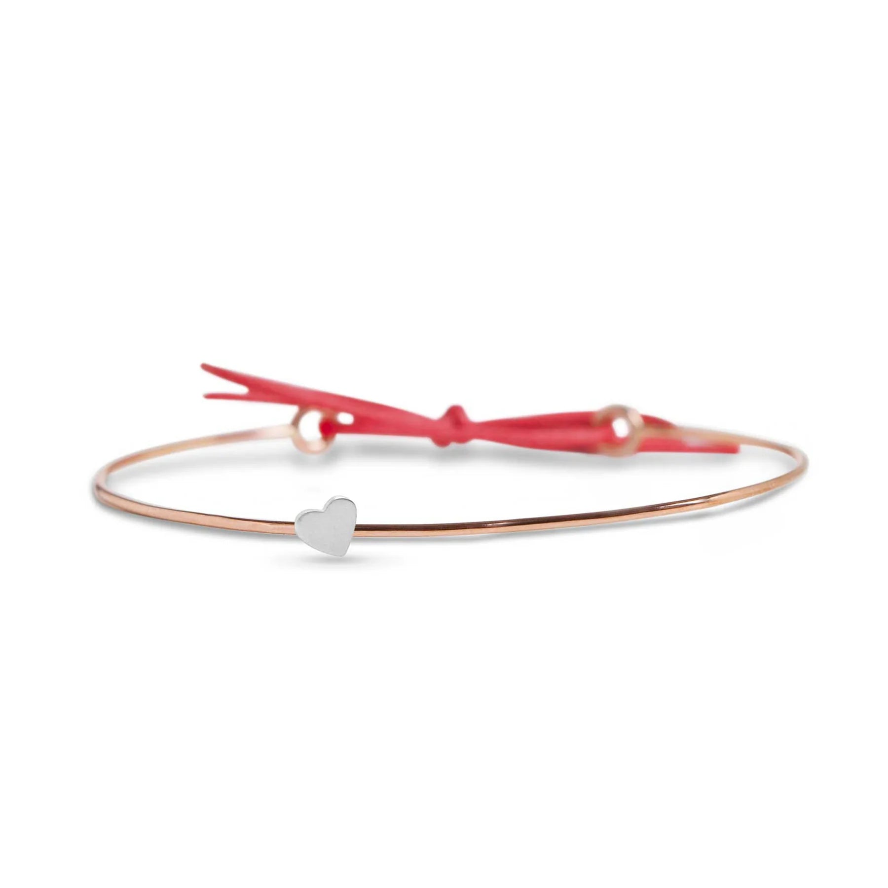 Bracciale Filodamore in Oro Rosa 9kt e Cuore Piccolo in Argento 925 o Oro Rosa 9kt