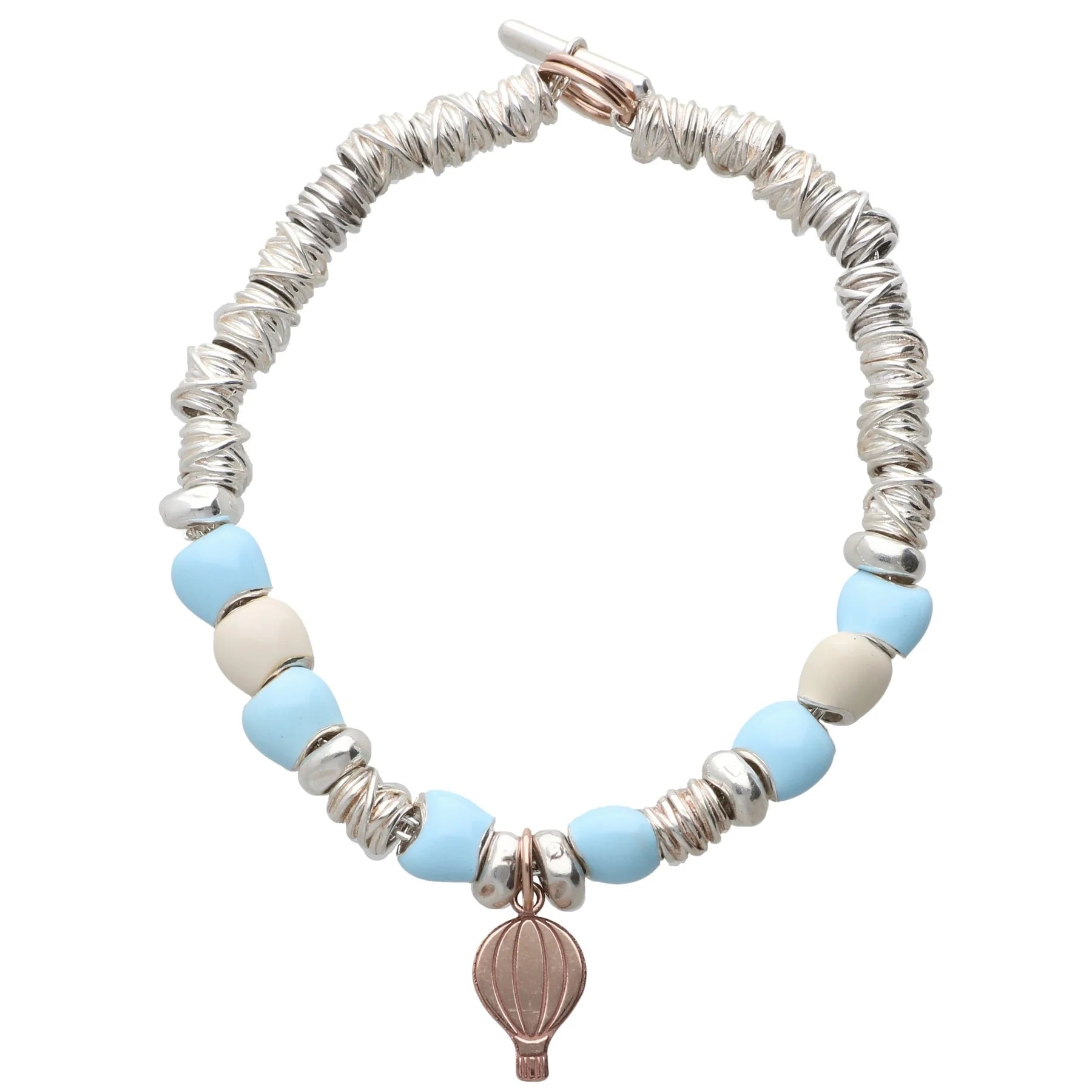 Bracciale Mongolfiera smaltato in Argento 925 e Oro Rosa 9kt