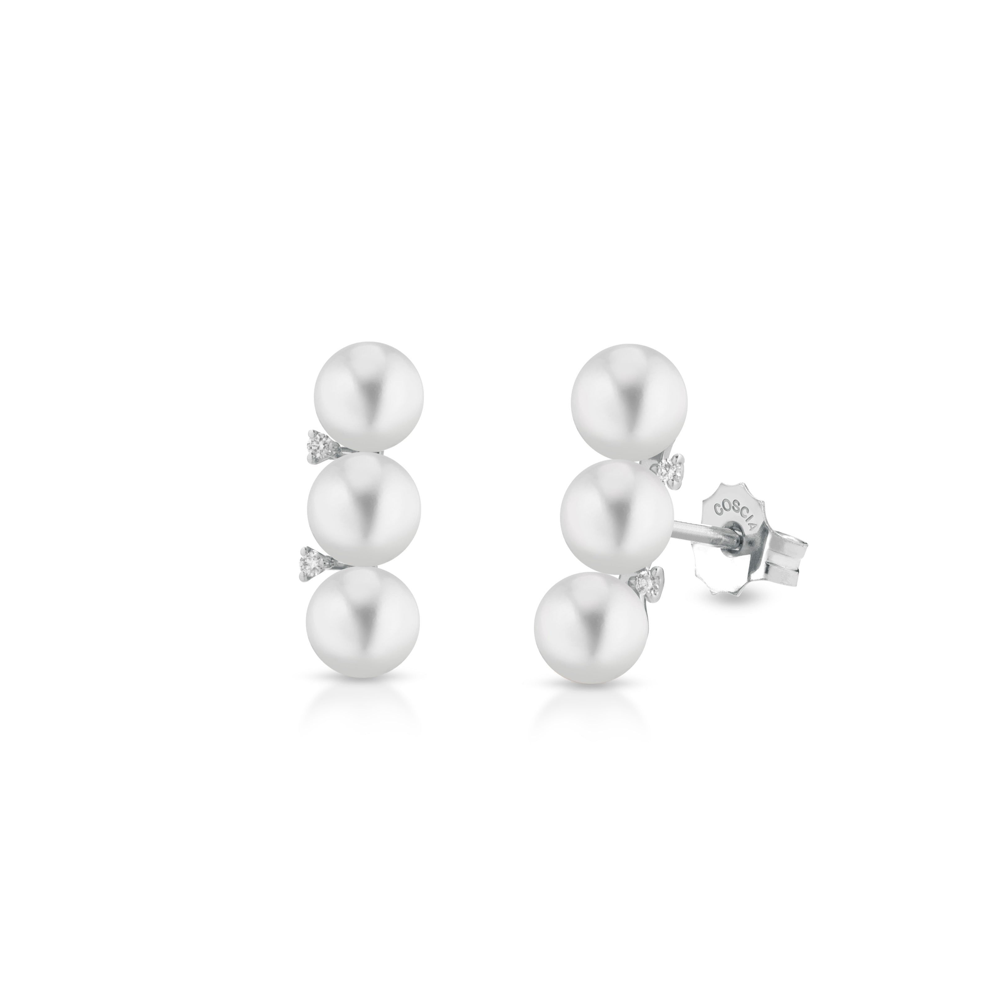 Orecchini COSCIA Baby Pearls in Oro e Diamanti