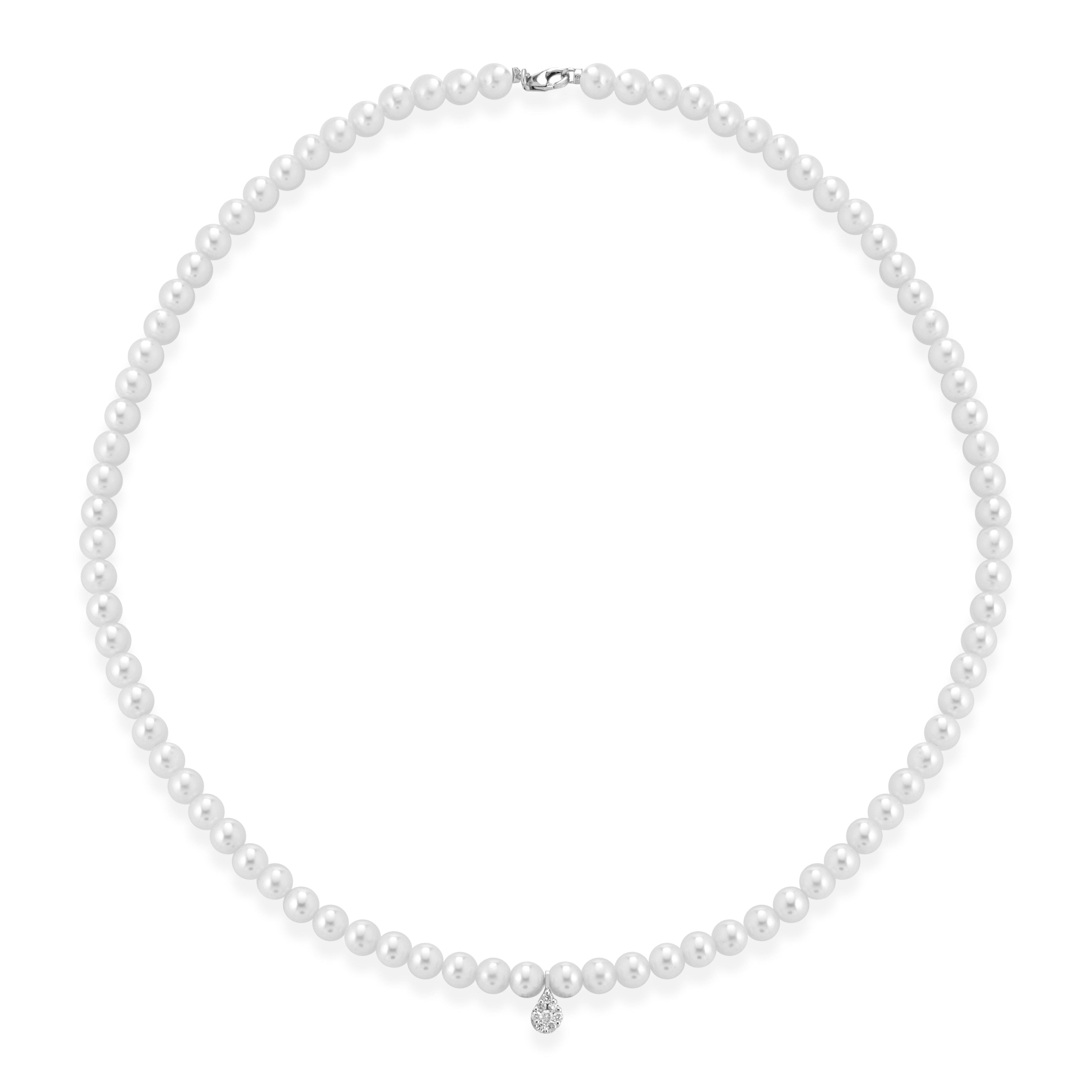 Collana COSCIA Baby Pearls Girocollo con Perle e Diamanti