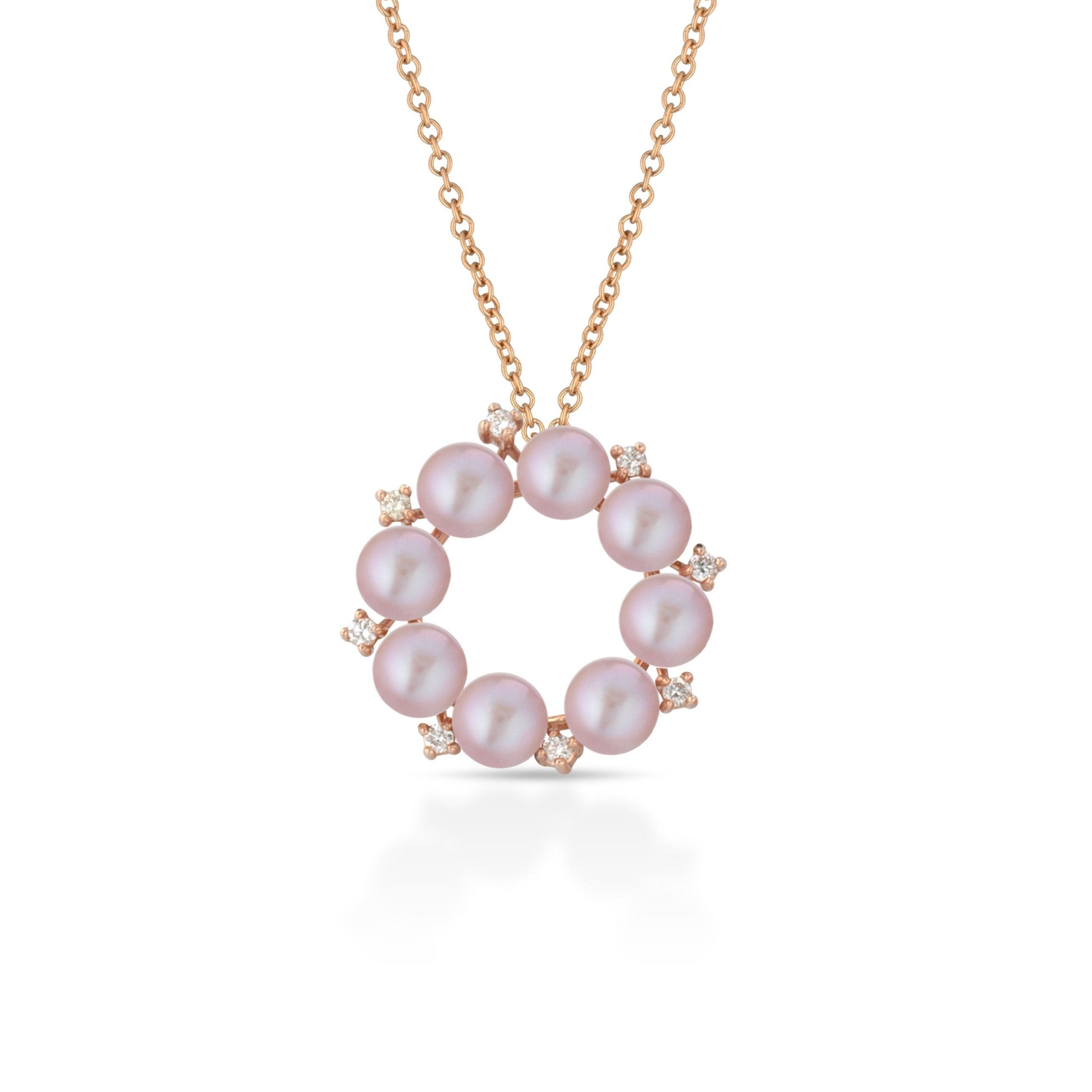 Pendente COSCIA Baby Pearls con Perle Pink e Diamanti