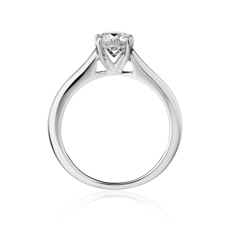 Anello Solitario Adhara - Oro bianco e Diamanti