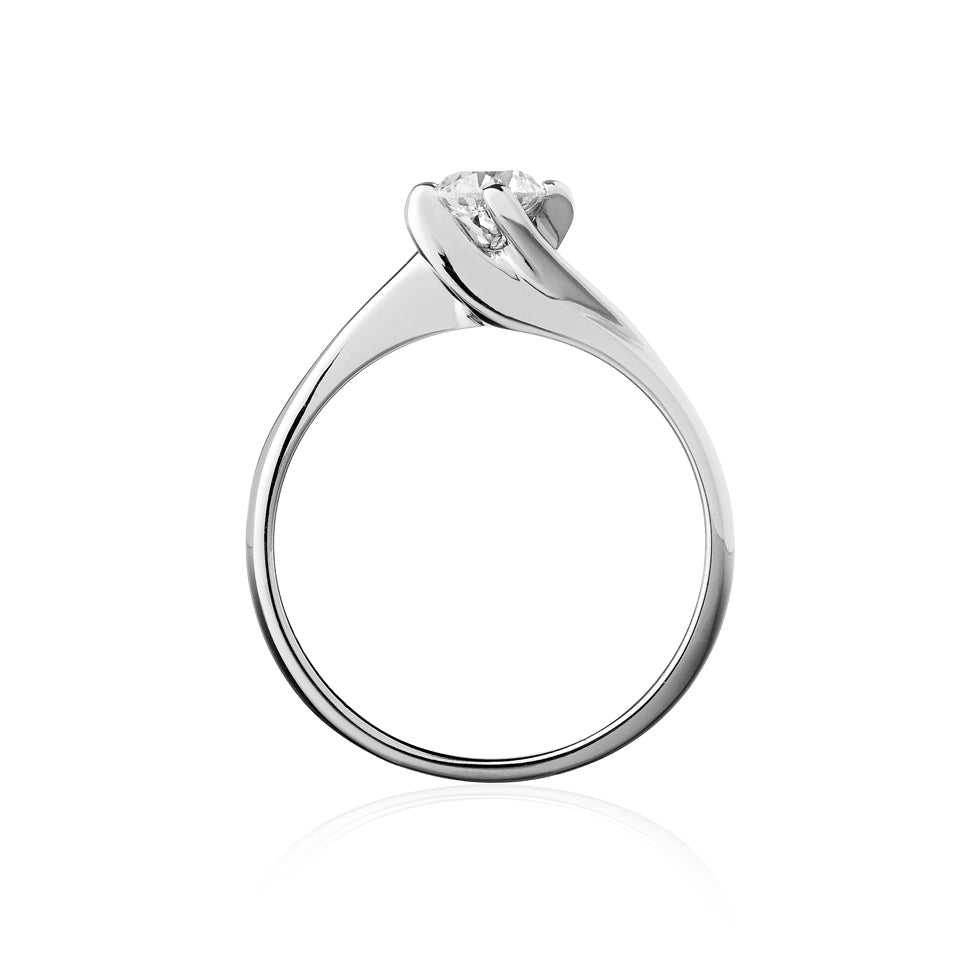 Anello Solitario Atena - Oro bianco e Diamanti