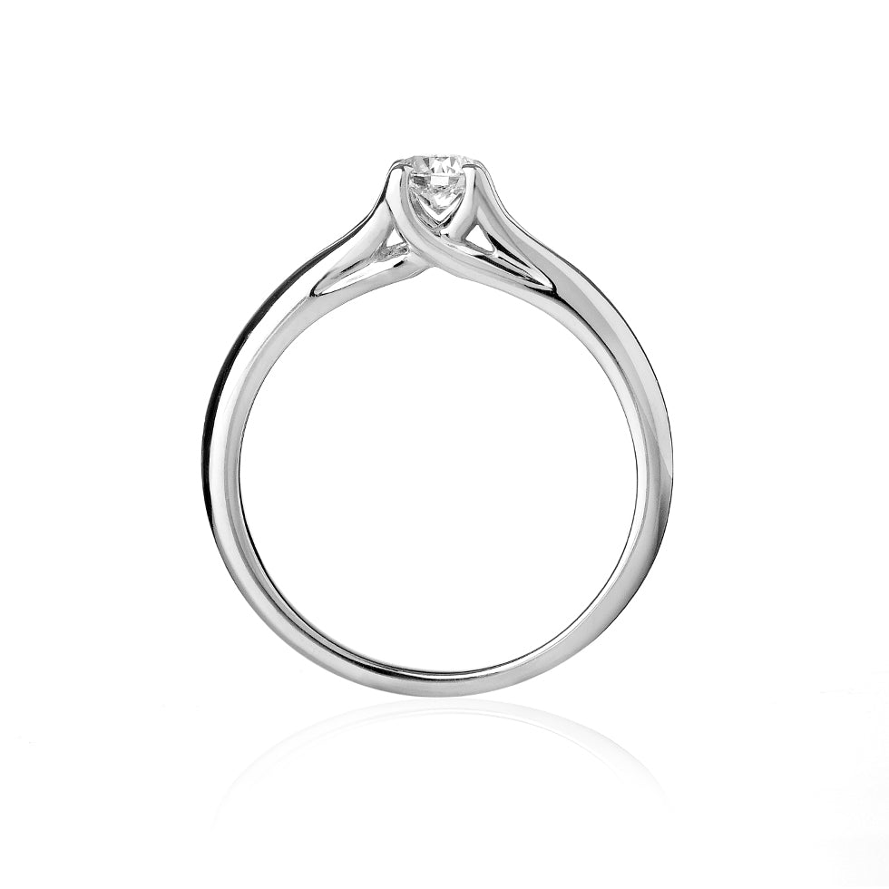 Anello Solitario Hydra - Oro bianco e Diamanti