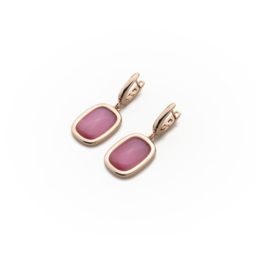 Orecchini Madì Settanta con Quarzo Idrotermale Ciliegia