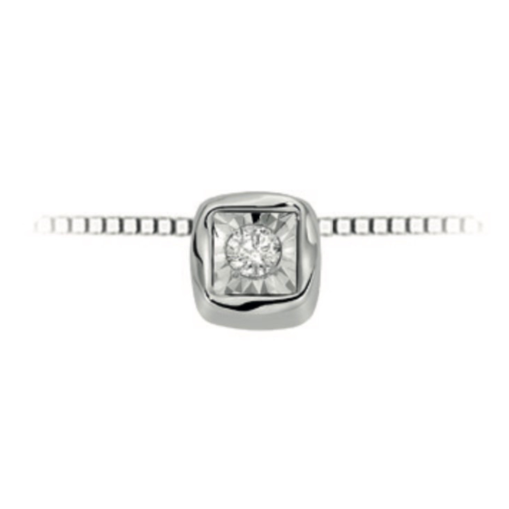 Collana Punto Luce in Oro Bianco e Diamante