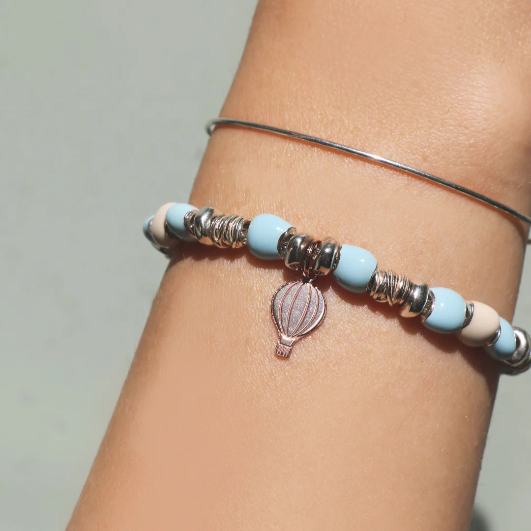 Bracciale Mongolfiera smaltato in Argento 925 e Oro Rosa 9kt