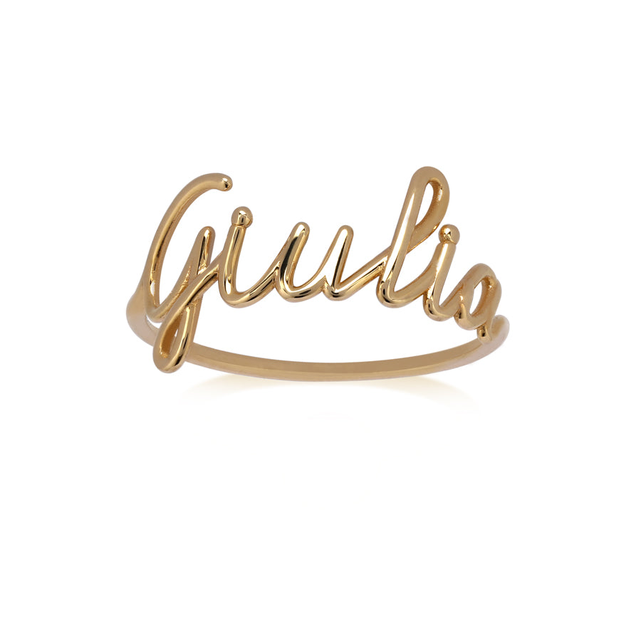 Anello con Nome in Oro Giallo - Personalizzabile