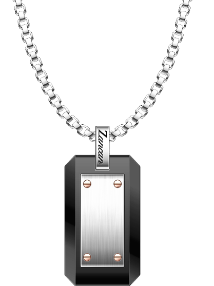 Collana Zancan Piastrina in acciaio - nero