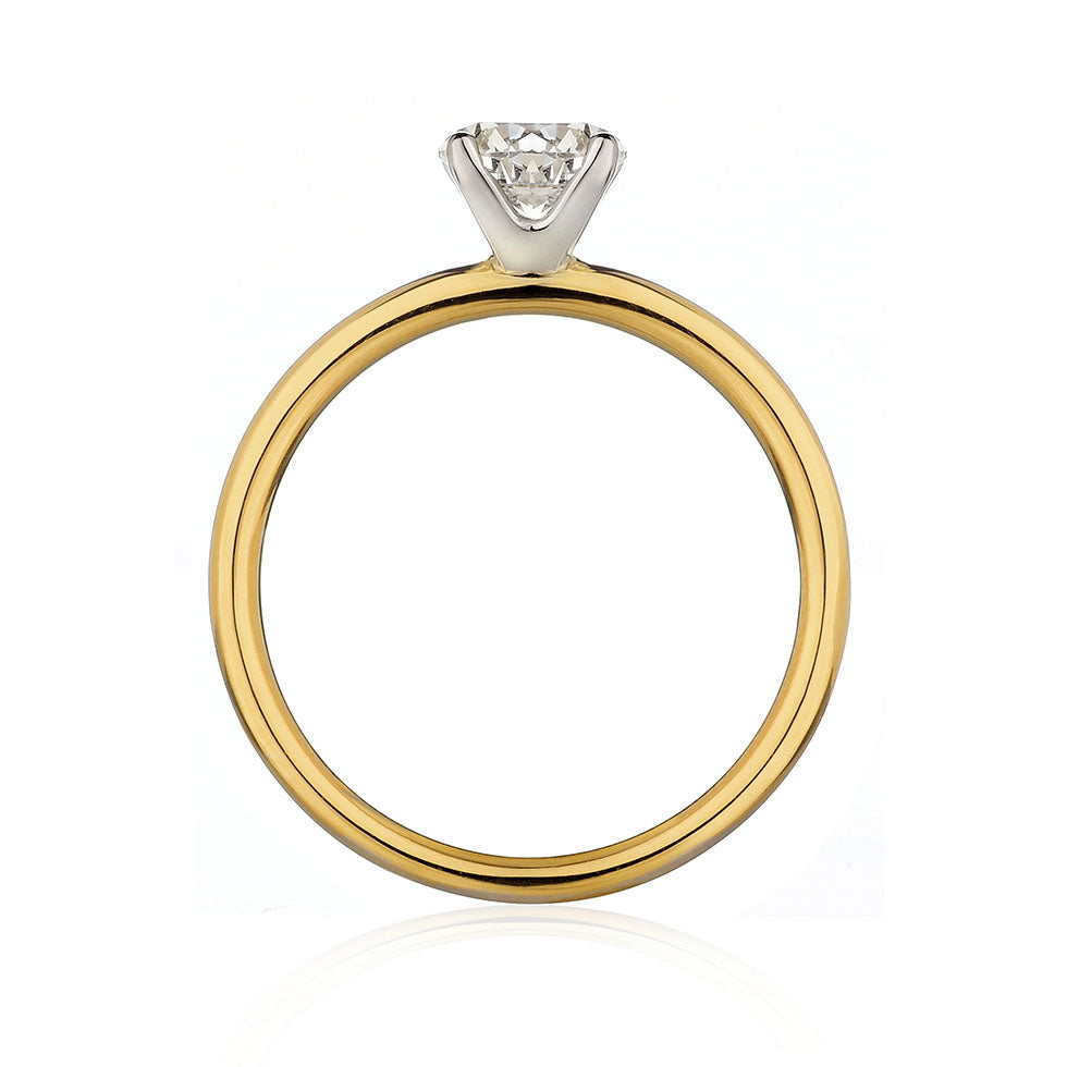 Anello Solitario Unico - Oro Giallo e Diamanti