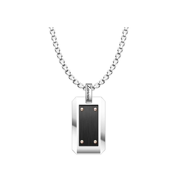 Collana Zancan Piastrina in acciaio - nero